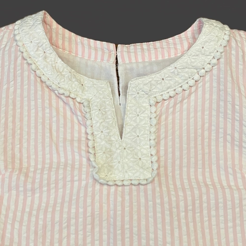💖 Vineyard Vines Girls Seersucker Dress | Sleeveless | Pink and White | Size 10 - Picture 4 of 11